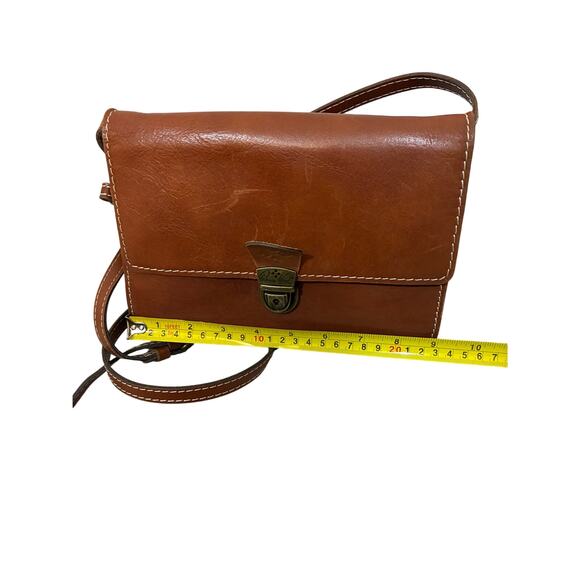 Patricia Nash Lanza Crossbody Organizer Heritage Leather Brown EUC Preppy Boho - Picture 6 of 9